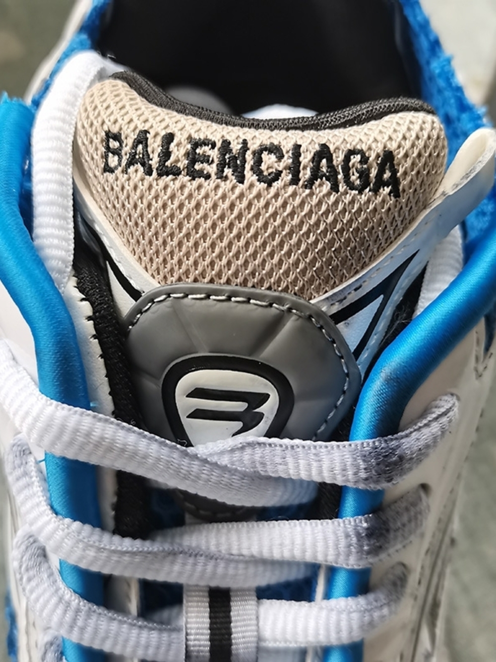 Balenciaga Blue, White & Silver Runner Sneakers - Picture 6 of 10